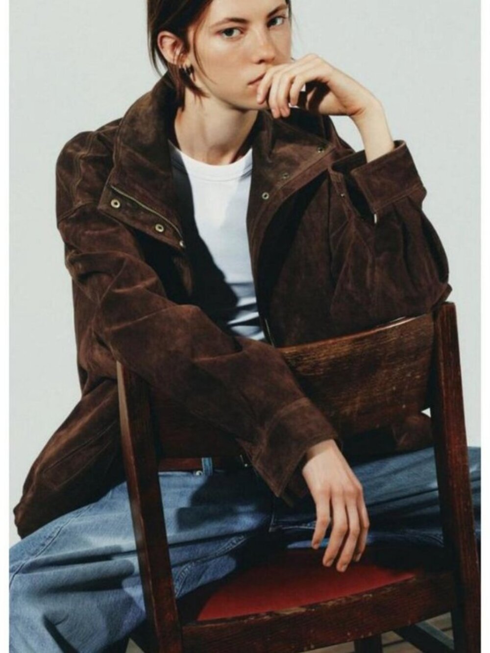 NWT Zara S Dark Brown Suede Leather Jacket - Picture 7 of 16